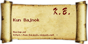 Kun Bajnok névjegykártya